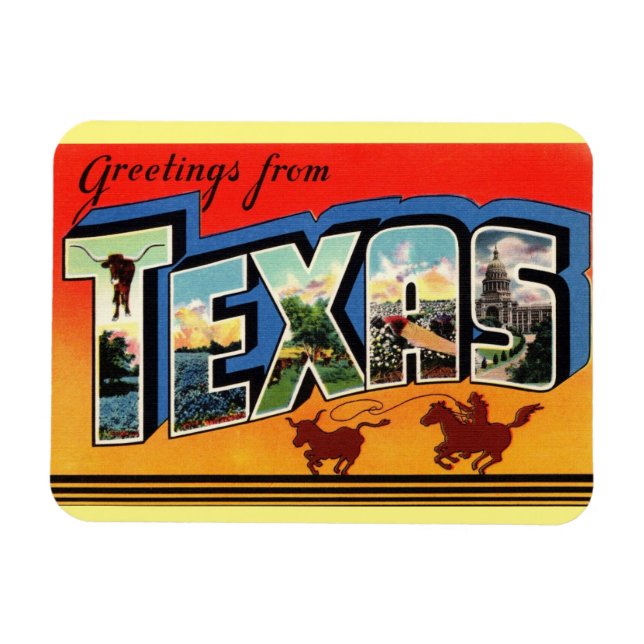 Magnet d'état du Texas (Horizontal)