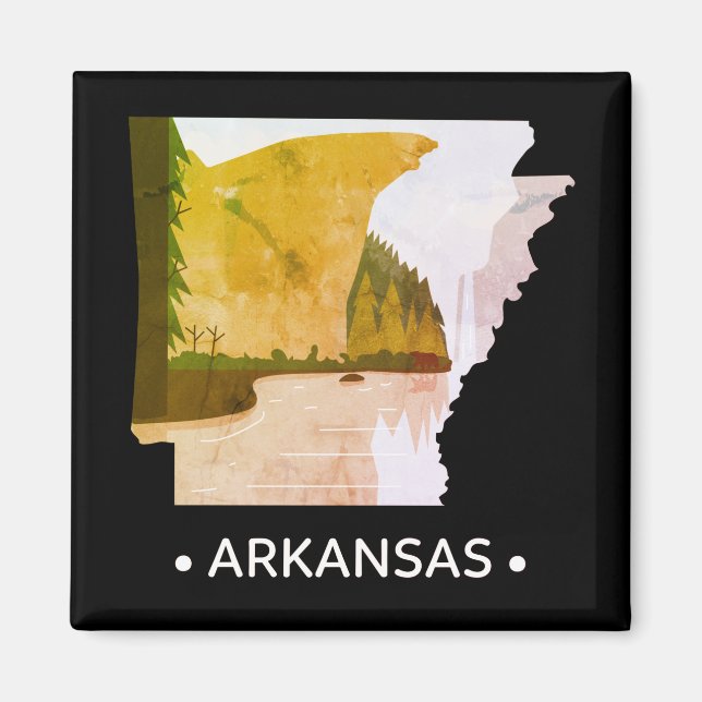 Magnet d'État vintage de l'Arkansas (Devant)