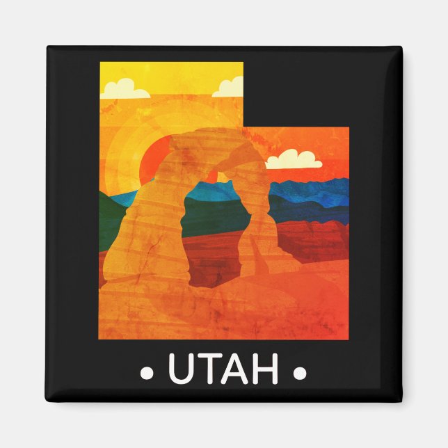 Magnet d'état vintage de l'Utah (Devant)