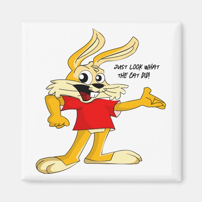 Magnet d'humour de lapin drôle (Devant)