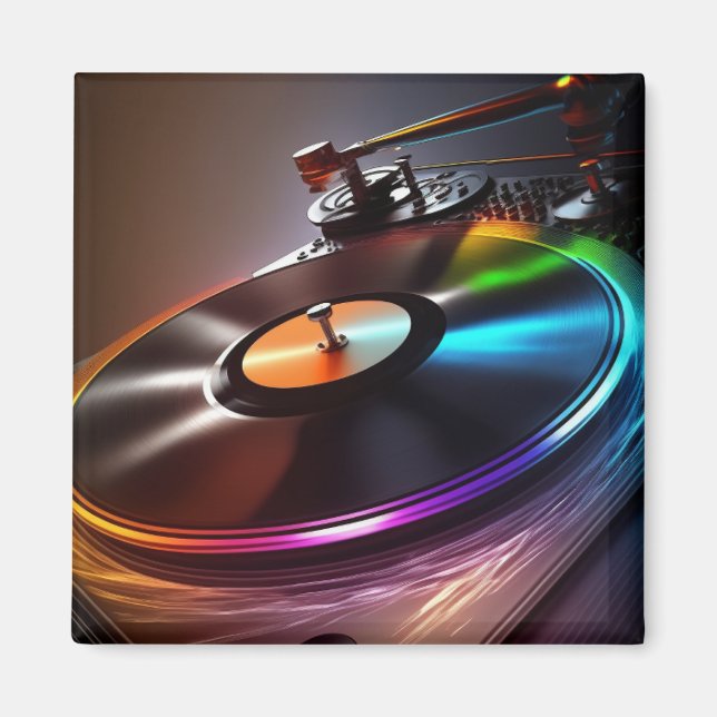 Magnet DJ Tourne-disque à rotation (Devant)