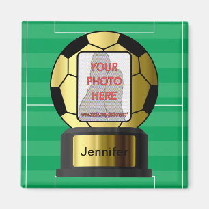 Magnet d'or de ballon de football de photo