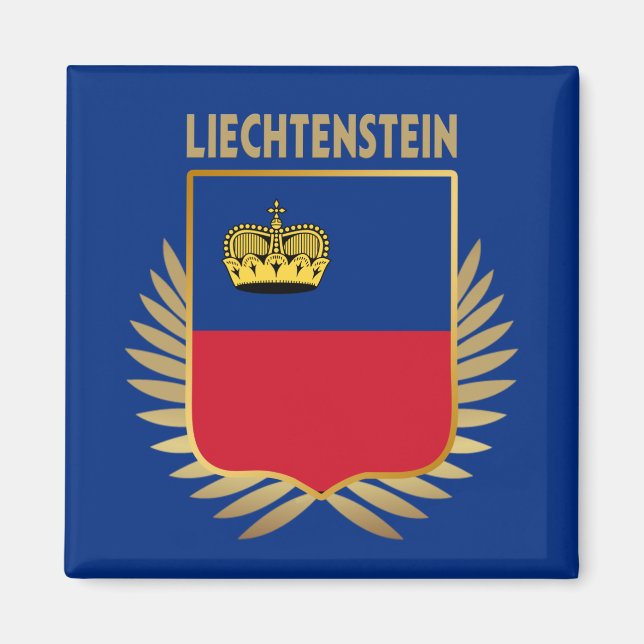 Magnet du bouclier du pavillon du Liechtenstein (Devant)