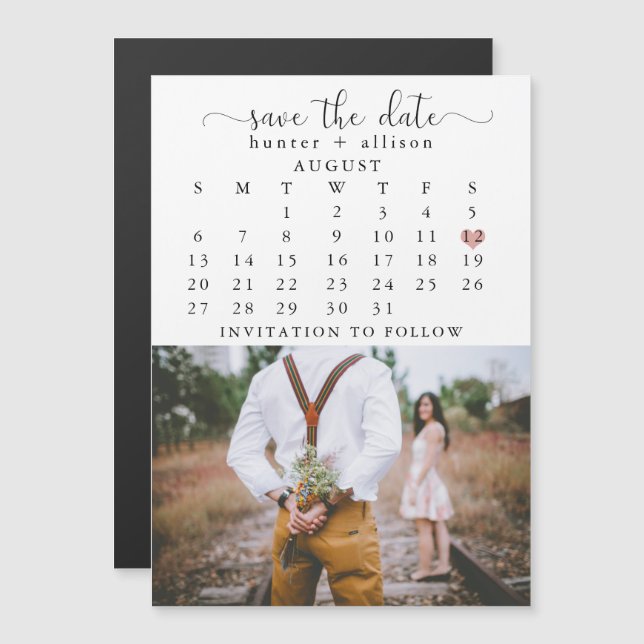 Magnet du calendrier | Enregistrer la date (Devant / Derrière)