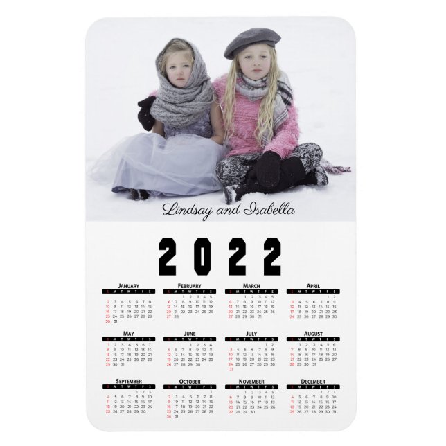 Magnet du calendrier photo 2022 (Vertical)