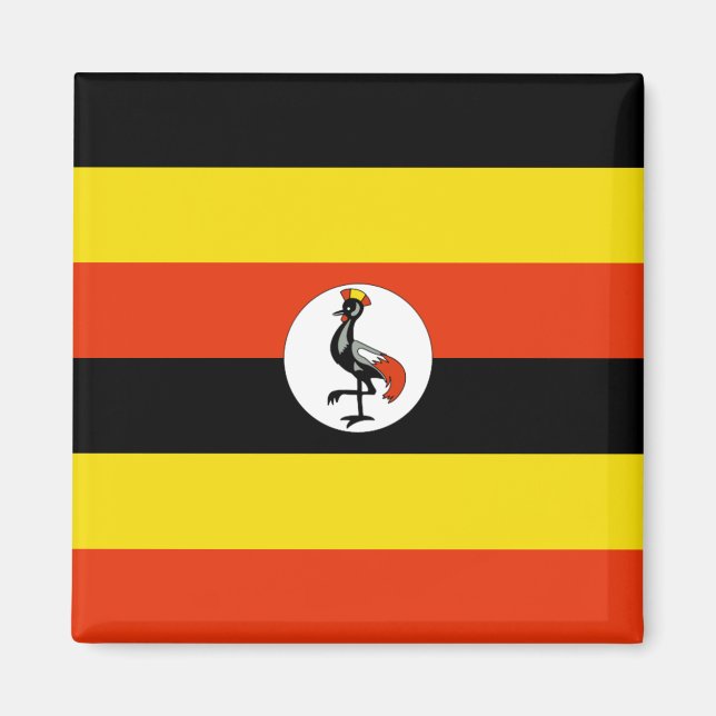 Magnet du drapeau de l'Ouganda (Devant)
