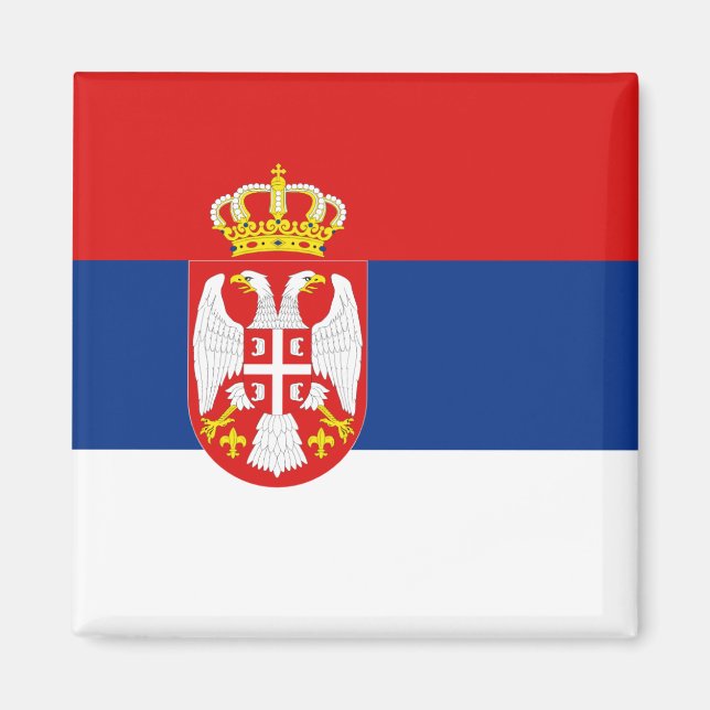 Magnet du drapeau de Serbie (Devant)