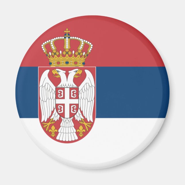 Magnet du drapeau de Serbie (Devant)