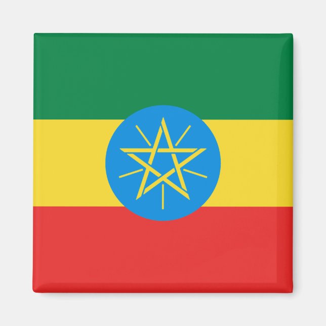 Magnet du drapeau éthiopien (Devant)