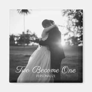 Magnet du Mariage de texte personnalisable