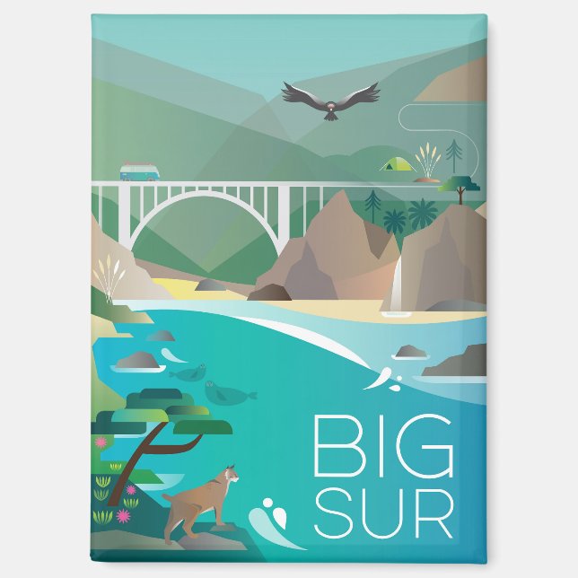 Magnet du réfrigérateur Big Sur (Recto)