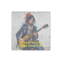 Fille Rebelle Personnalisée Guitariste Art Inspira