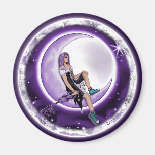 Magnet enfant de lune violette