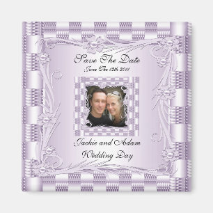 Magnet Enregistrer La Date Mariage Mauve Lilac Flo