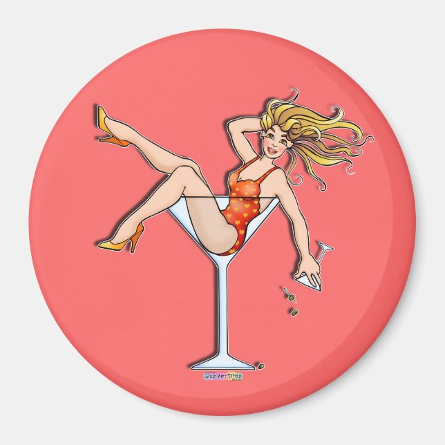 Magnet - Fille dans un verre Martini, Olivia (Devant)