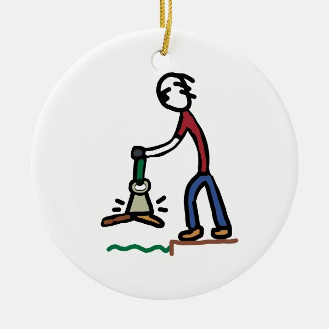 Magnet Fishing Ceramic Ornament (Front)