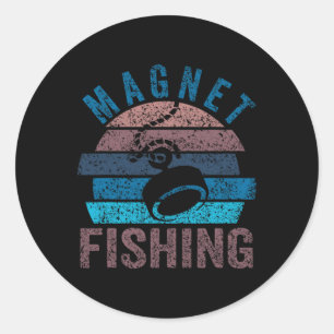 Magnet Fishing Magnets Fisher Fisherman Classic Round Sticker
