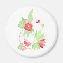 Magnet fleurs tropicales roses