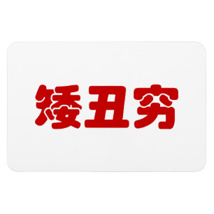 Magnet Flexible 矮 courte, laid et pauvre 丑 chinois Hanzi MEME