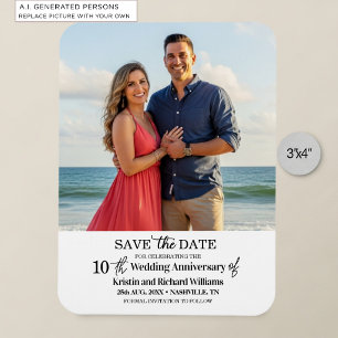 Magnet Flexible 10e anniversaire de mariage, photo de sauvegarde d
