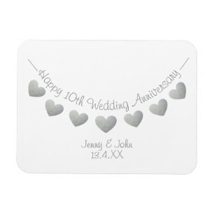 Magnet Flexible 10e anniversaire mariage en boîte cadeau / faveur
