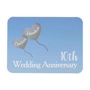 Magnet Flexible 10e anniversaire mariage en boîte cadeau / faveur