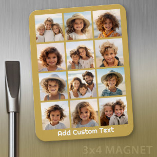 Magnet Flexible 12 Collage de photos avec fond doré