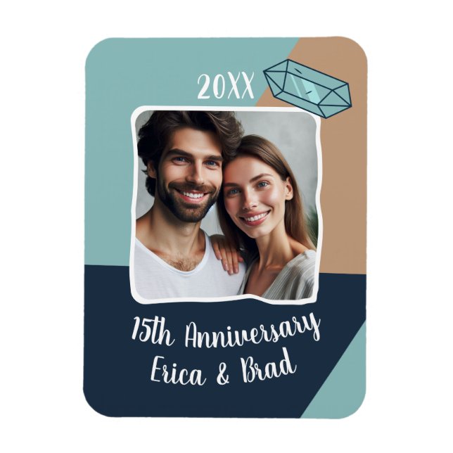 Magnet Flexible 15e anniversaire du Mariage de cristal (Vertical)