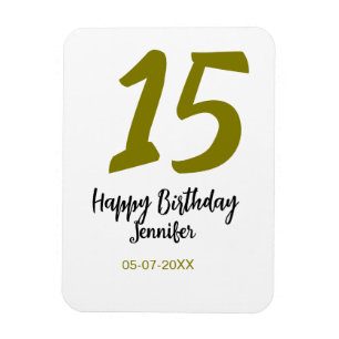 Magnet Flexible 15e anniversaire quiencenera ajouter date année or