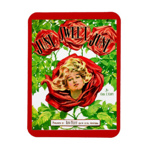 Magnet Flexible 1908 Juin Sweet Juin feuille musique couverture im