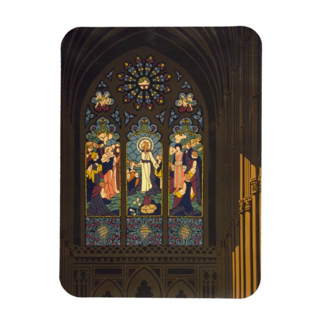 Magnet Flexible 1923 Affiche D'Une Église Avec Fenêtre En Verre Ti (Vertical)