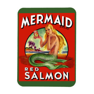 Magnet Flexible 1940 Mermaid Saumon peut étiquette