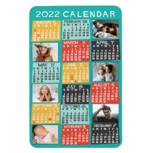 Magnet Flexible 2022 Année civile Photo moderne Collage de lune P