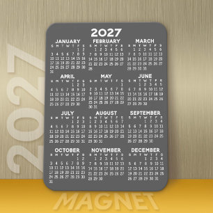 Magnet Flexible 2024 Calendar - Basic Grey Mini Calendar