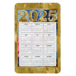 Magnet Flexible 2025 Année en un coup d'oeil Calendrier Nouvel An 