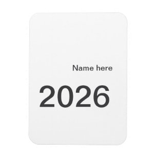 Magnet Flexible 2026 2027 2028 nom titre ici année lettre gras