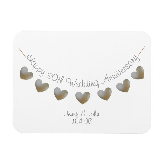 Magnet Flexible 30e anniversaire de mariage perle de lapsus cadeau (Horizontal)