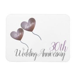Magnet Flexible 30èmes ballons de coeur d'anniversaire de mariage