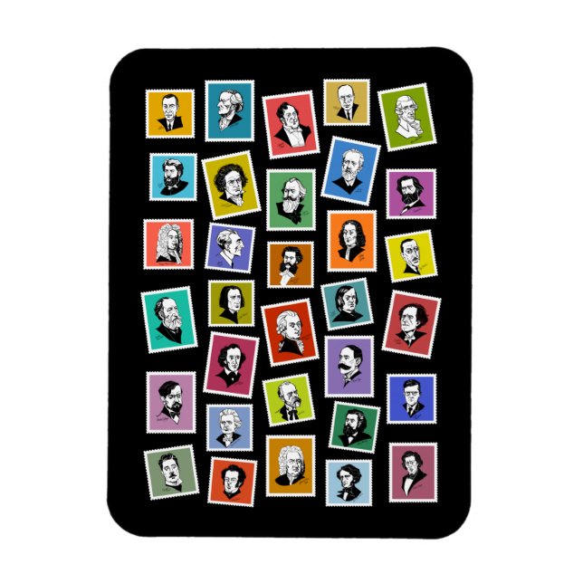 Magnet Flexible 32 portraits graphiques des plus grands compositeu (Vertical)