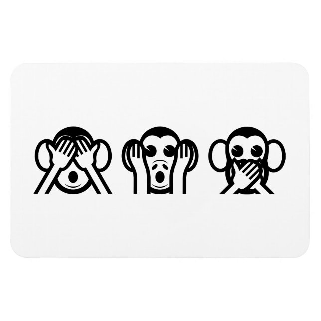 Magnet Flexible 3 Singes Sages Emoji (Horizontal)