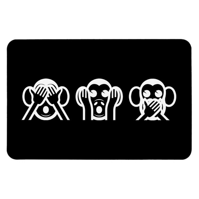 Magnet Flexible 3 Singes Sages Emoji (Horizontal)