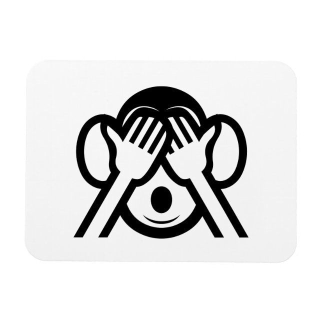 Magnet Flexible 3 Singes Sages Mizaru 見 ざ る Ne Voir AUCUN Emoji Ma (Horizontal)