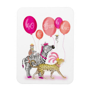 Magnet Flexible 40 et Fabulous glamour animaux d'anniversaire aima
