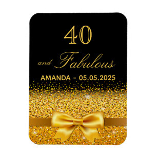 Magnet Flexible 40 fabuleux anniversaire noir or sauvegarde de la 
