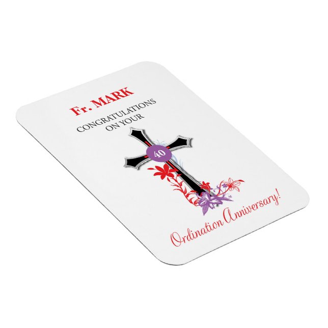 Magnet Flexible 40e anniversaire de l'Ordination du prêtre Croix n (Côté Droit)