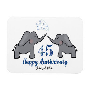Magnet Flexible 45e anniversaire du mariage sappire éléphant migno
