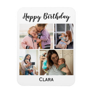 Magnet Flexible 4 Collage de photos Script personnalisé Anniversai