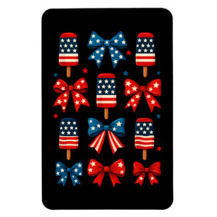 Magnet Flexible 4 juillet Cute Popsicle Coquette Bow Patriotique