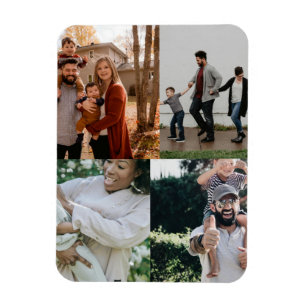 Magnet Flexible 4 Photo Collage personnalisé personnalisé