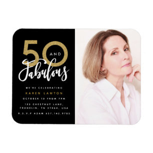 Magnet Flexible 50 et fabuleuse invitation photo fête d'anniversai